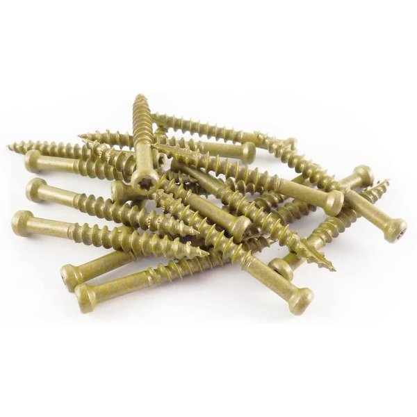 Woodpro Fasteners Wood Screw, #7, 3-1/8 in, Gold Trim Head Torx Drive, 1 PK TH7X318-1